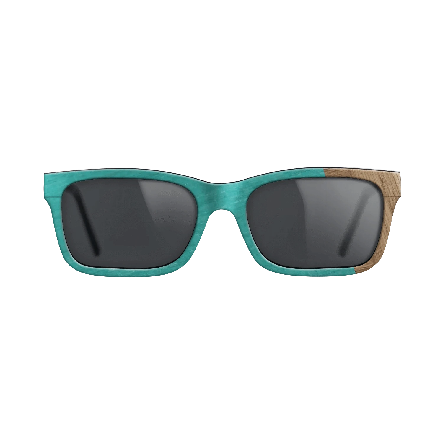 Wenge,Poplar Dyed: Turquoise,Walnut: Straight Grain: Wedge - The Sage - Rectangle - 1420 - SIRIS wood optic