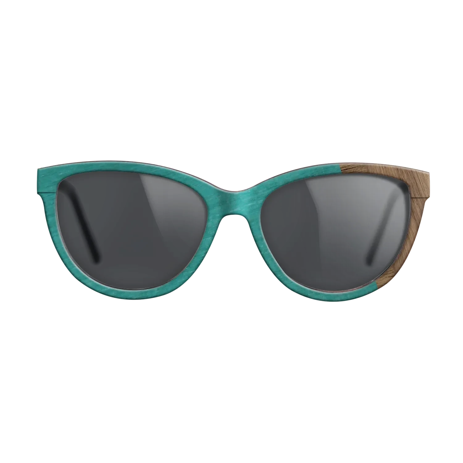 Wenge,Poplar Dyed: Turquoise,Walnut: Straight Grain: Wedge - The Maiden - Cat - 1420 - SIRIS wood optic