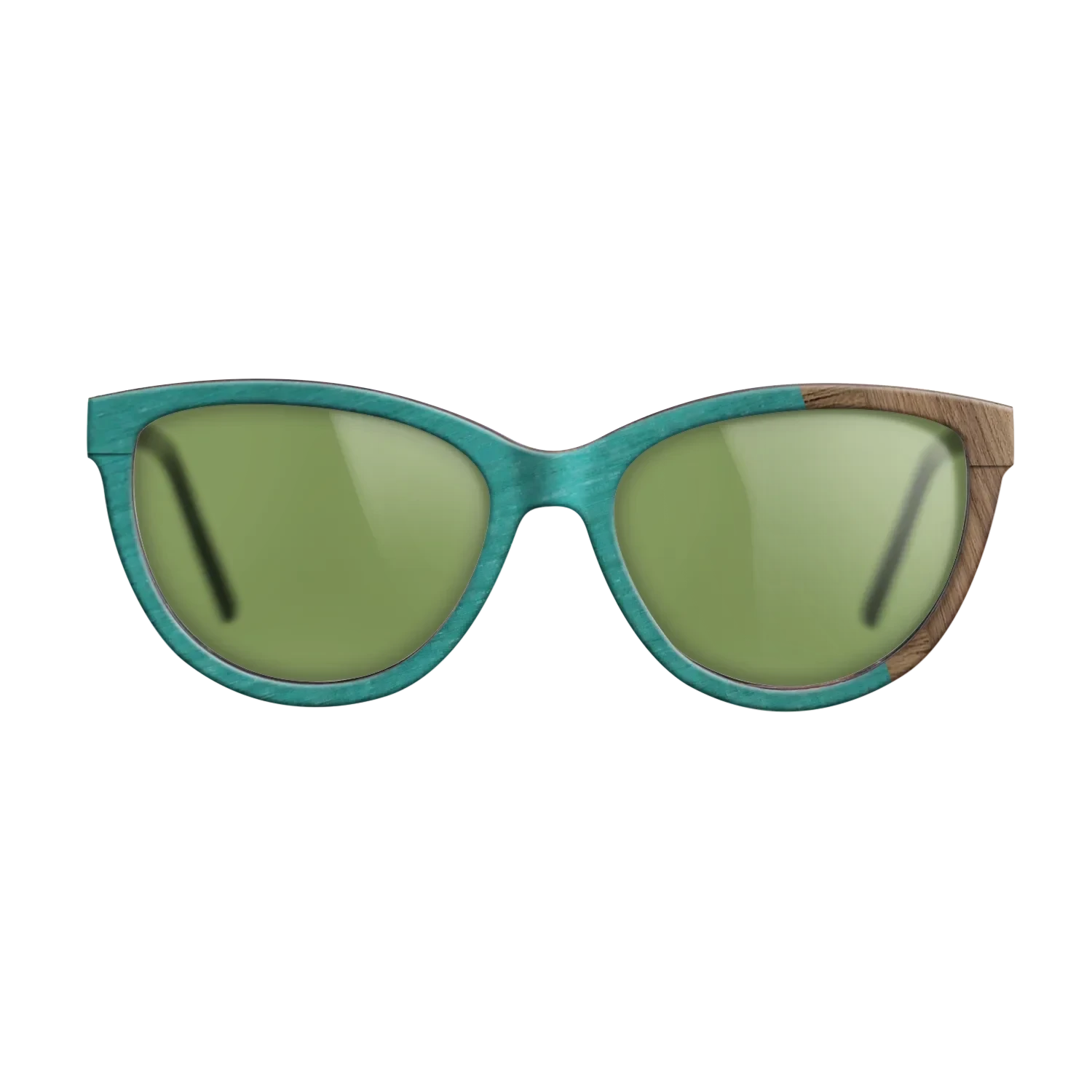 Wenge,Poplar Dyed: Turquoise,Walnut: Straight Grain: Wedge - The Maiden - Cat - 1420 - SIRIS wood optic