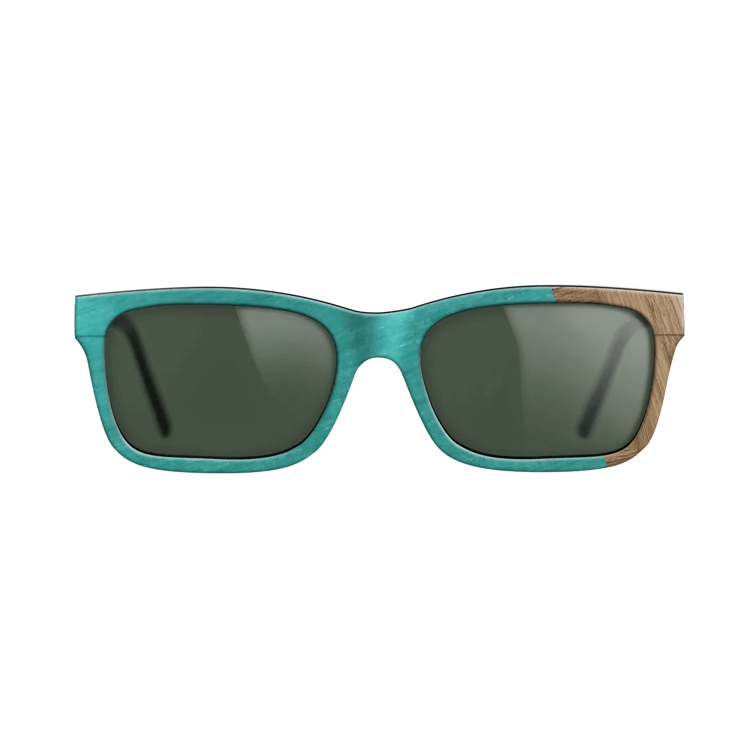 Wenge,Poplar Dyed: Turquoise,Walnut: Straight Grain: Wedge - The Sage - Rectangle - 1420 - SIRIS wood optic
