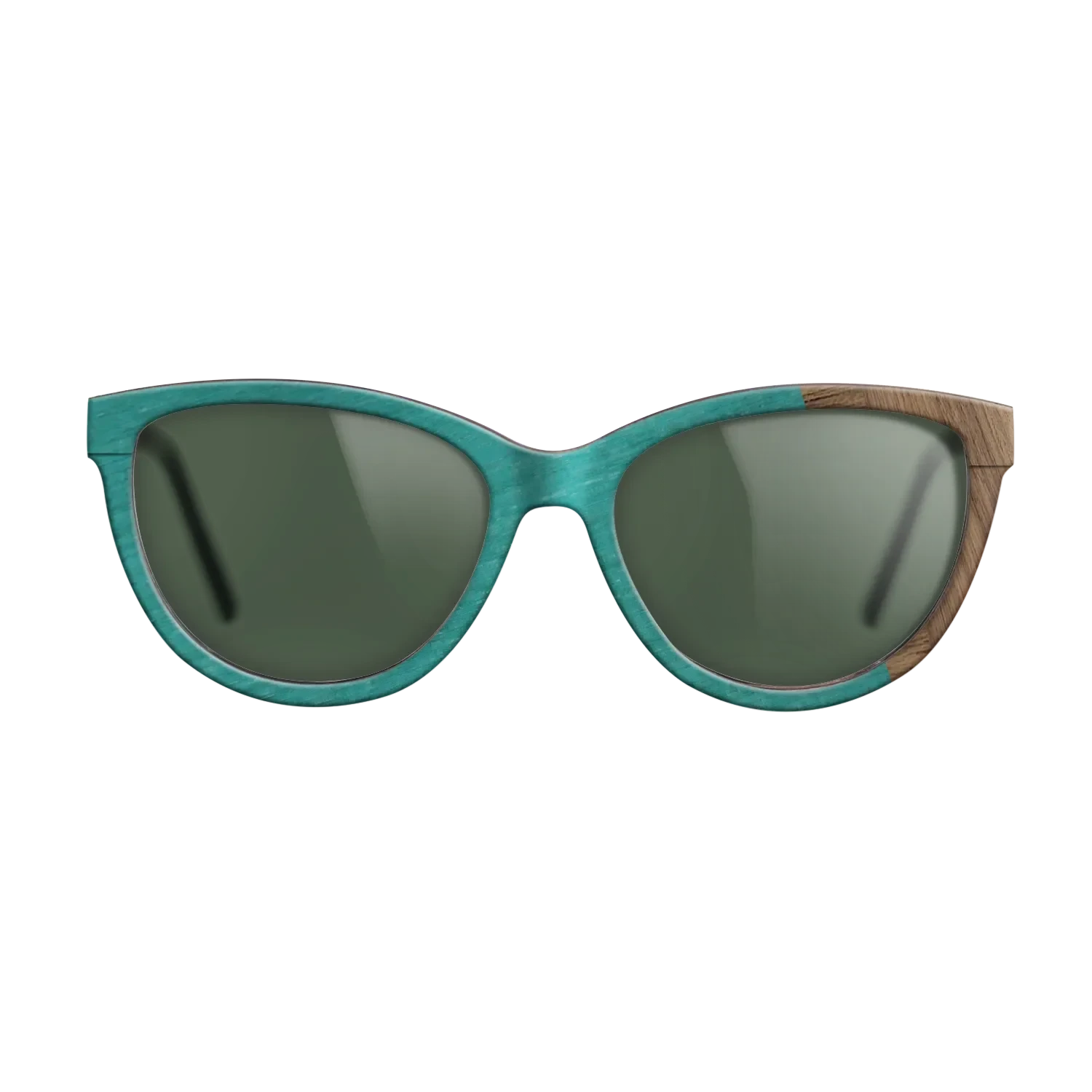 Wenge,Poplar Dyed: Turquoise,Walnut: Straight Grain: Wedge - The Maiden - Cat - 1420 - SIRIS wood optic