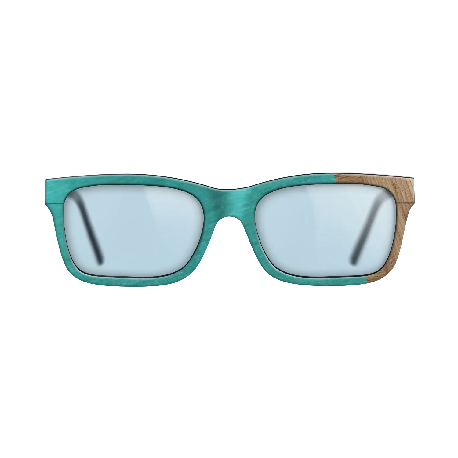 Wenge,Poplar Dyed: Turquoise,Walnut: Straight Grain: Wedge - The Sage - Rectangle - 1420 - SIRIS wood optic