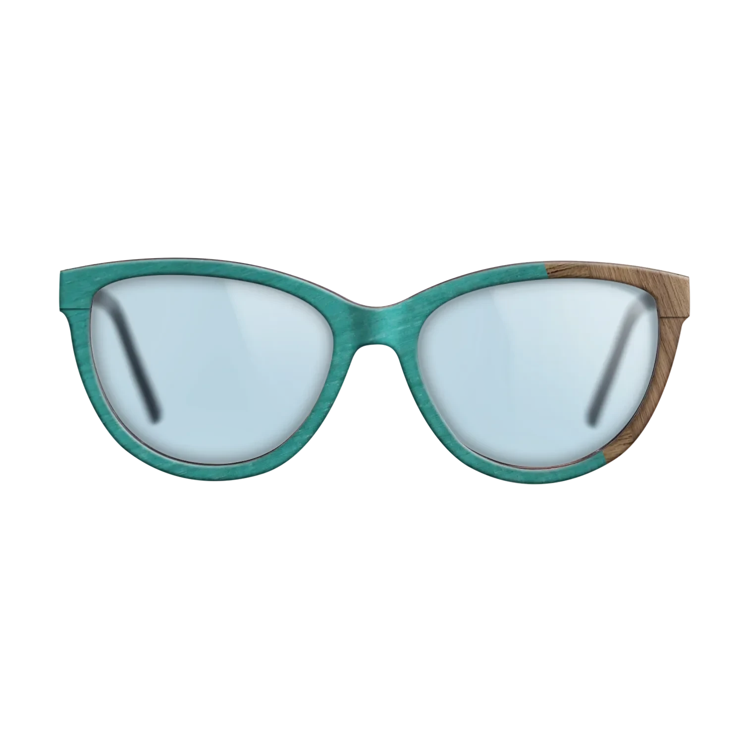 Wenge,Poplar Dyed: Turquoise,Walnut: Straight Grain: Wedge - The Maiden - Cat - 1420 - SIRIS wood optic
