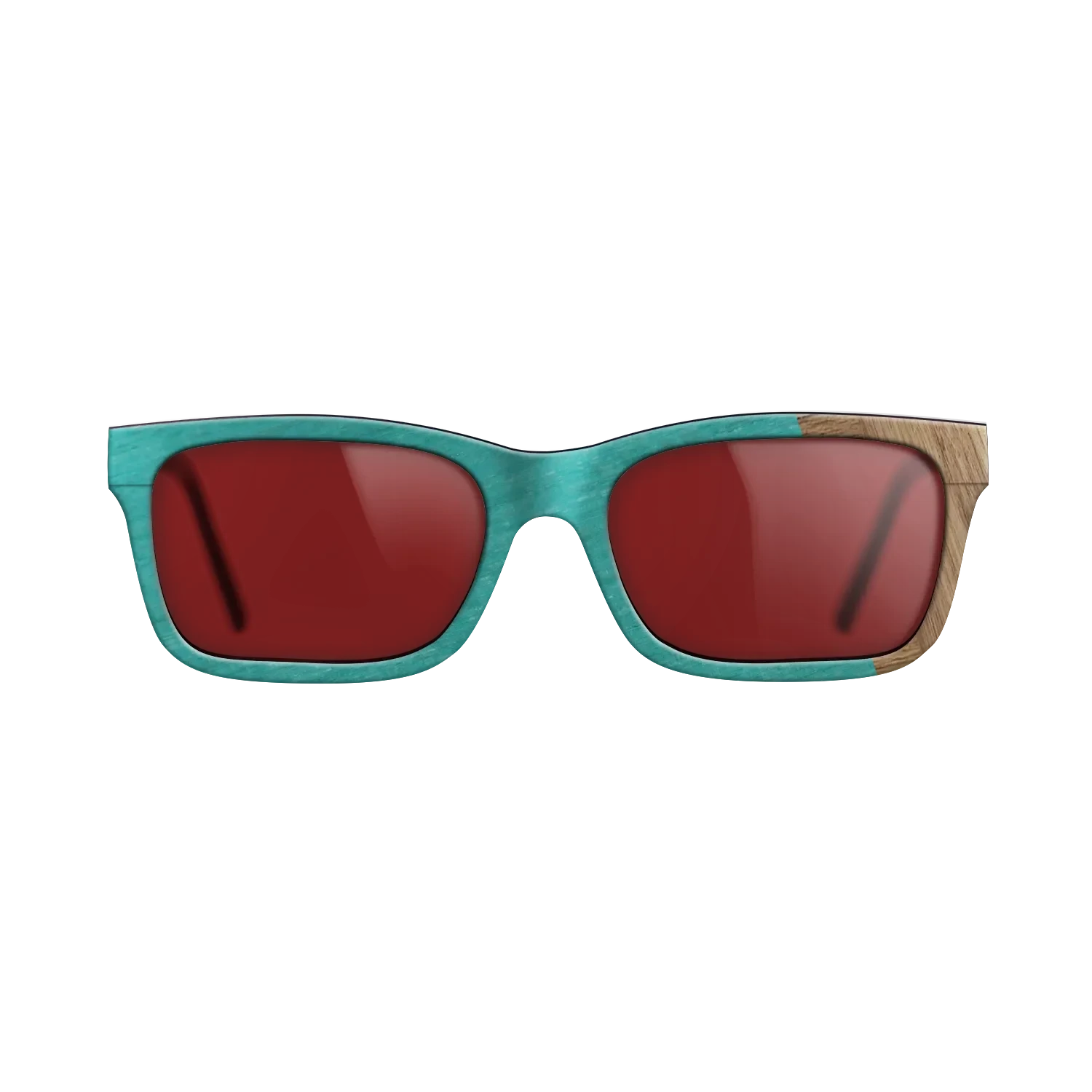 Wenge,Poplar Dyed: Turquoise,Walnut: Straight Grain: Wedge - The Sage - Rectangle - 1420 - SIRIS wood optic