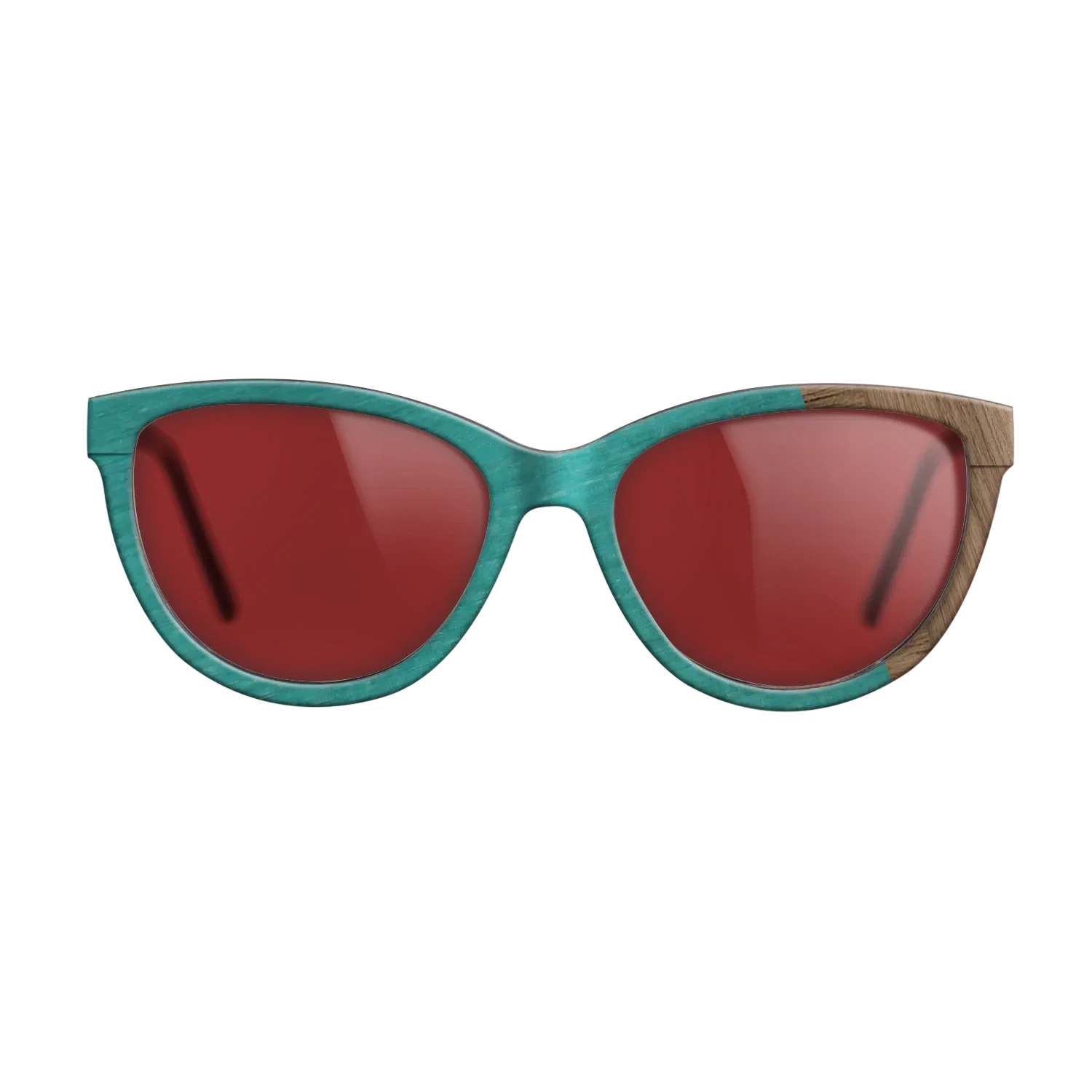Wenge,Poplar Dyed: Turquoise,Walnut: Straight Grain: Wedge - The Maiden - Cat - 1420 - SIRIS wood optic