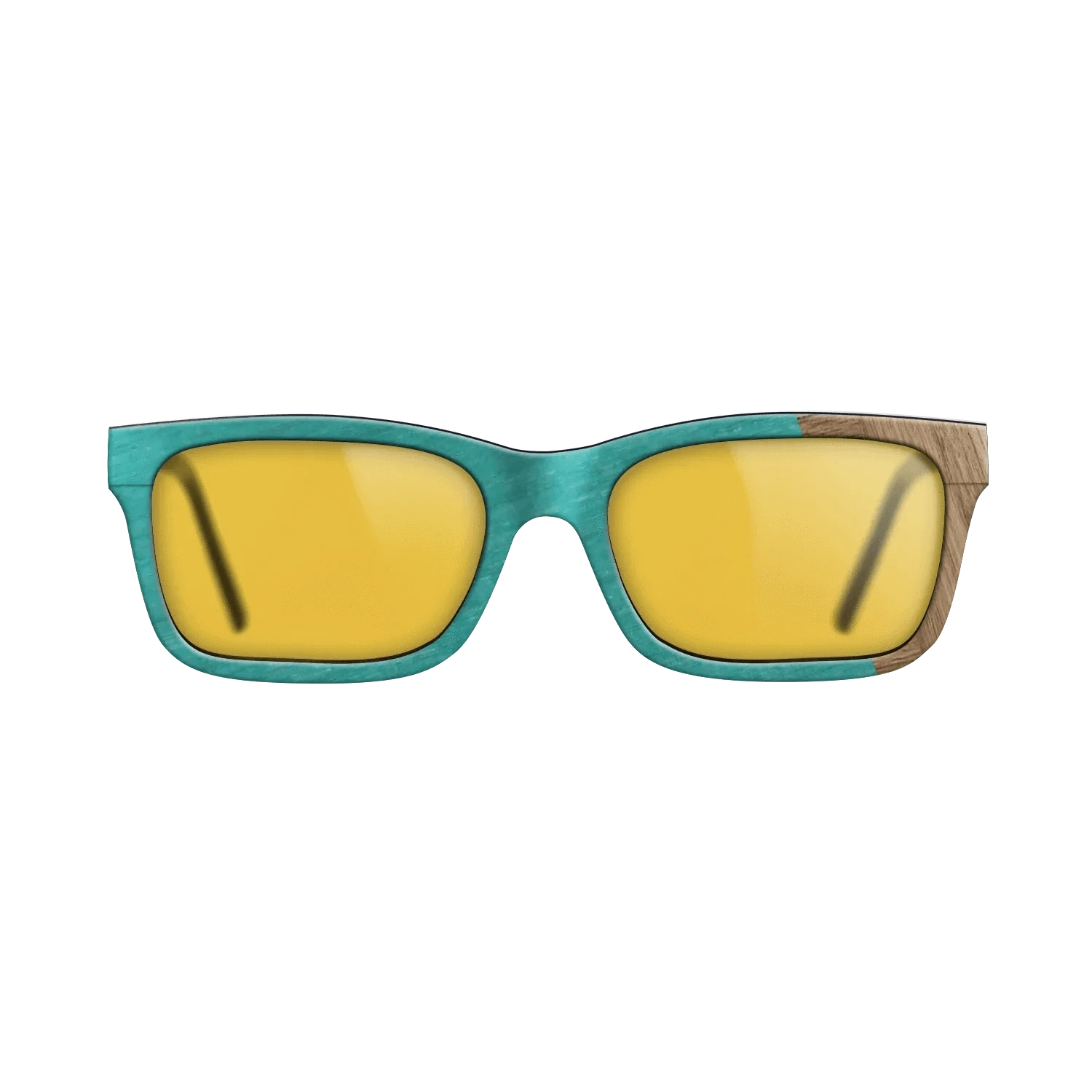 Wenge,Poplar Dyed: Turquoise,Walnut: Straight Grain: Wedge - The Sage - Rectangle - 1420 - SIRIS wood optic