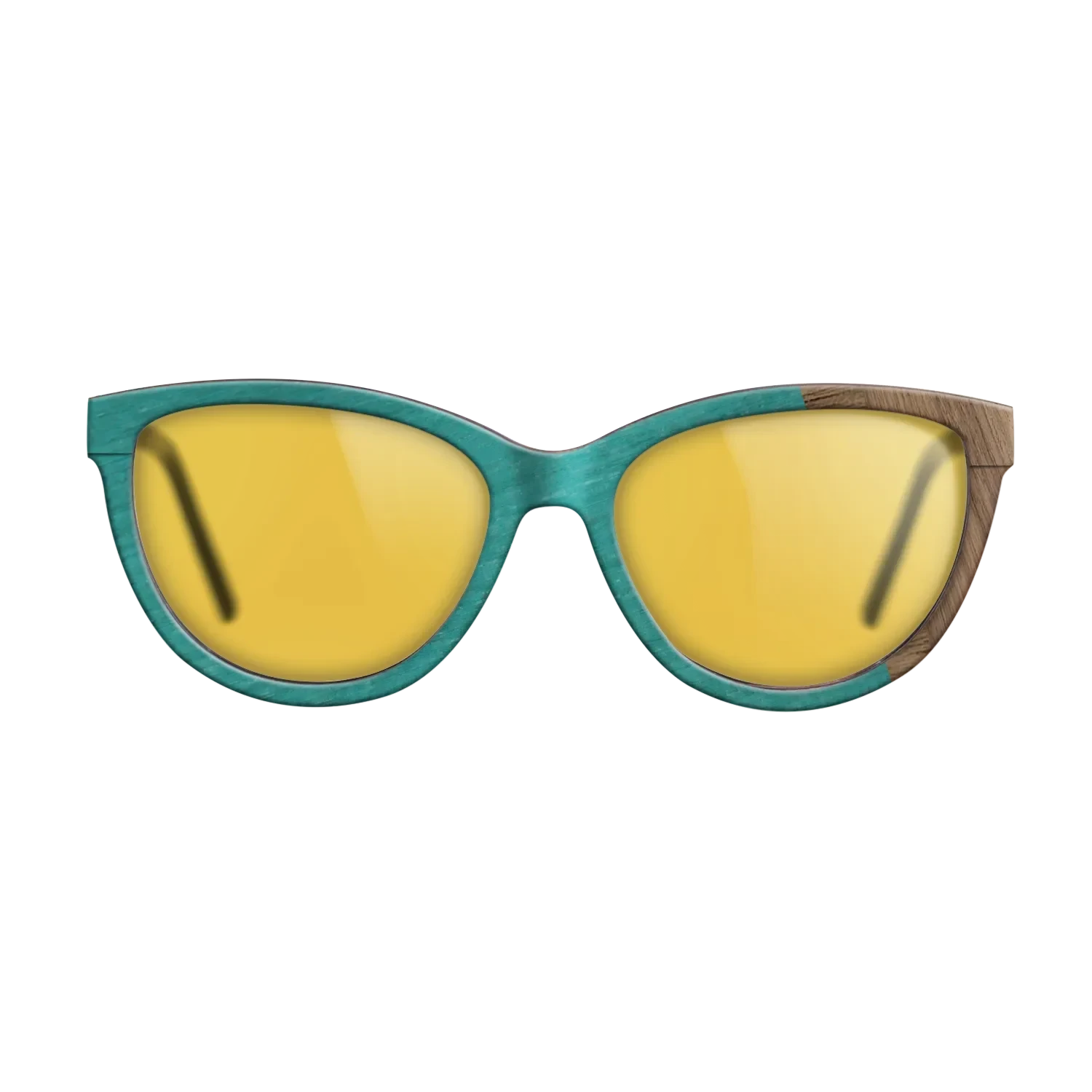 Wenge,Poplar Dyed: Turquoise,Walnut: Straight Grain: Wedge - The Maiden - Cat - 1420 - SIRIS wood optic