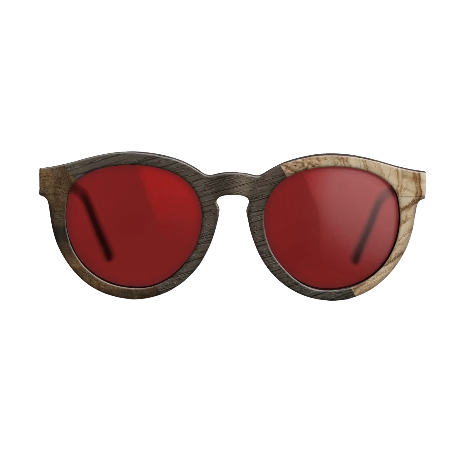 Koa,Fumed Oak,Olive Burl,Fumed Eucalyptus: Angle Cut - The Rebel - Round - 1144 - SIRIS wood optic