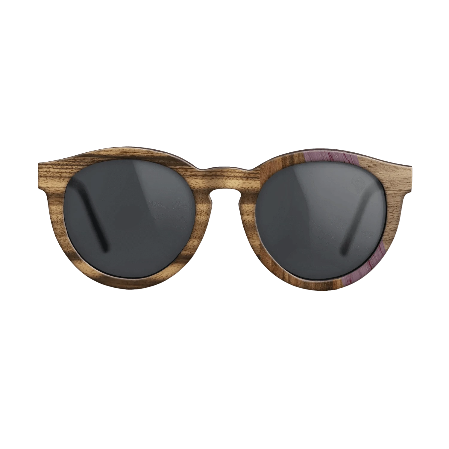 Santos Rosewood Dark,Louro Preto,Purpleheart,Fumed Eucalyptus,Walnut: Straight Grain,Kingwood: Angle Cut - The Rebel - Round - 1489 - SIRIS wood optic