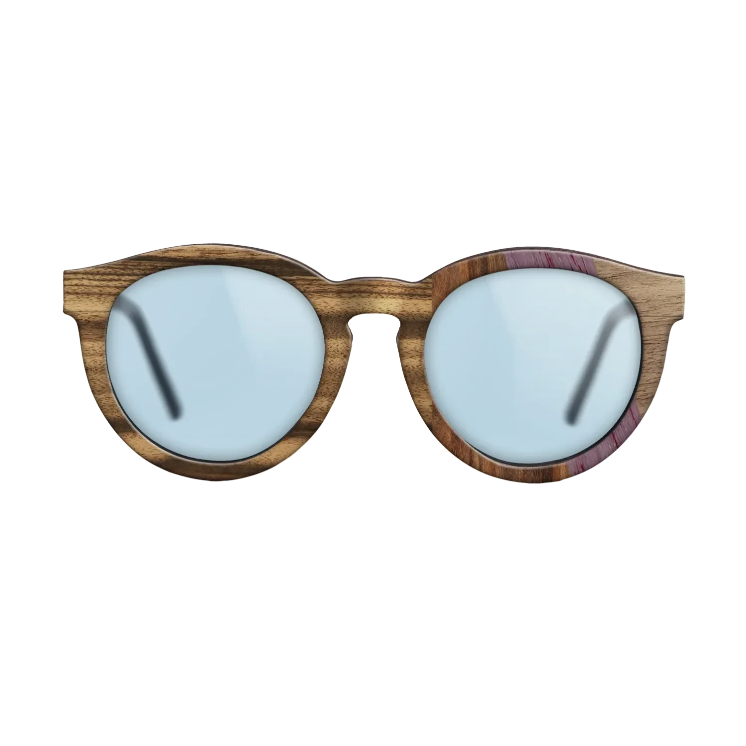 Santos Rosewood Dark,Louro Preto,Purpleheart,Fumed Eucalyptus,Walnut: Straight Grain,Kingwood: Angle Cut - The Rebel - Round - 1489 - SIRIS wood optic