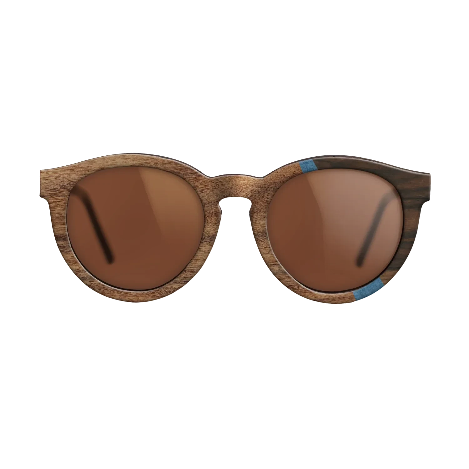 Walnut Claro Light,Poplar Dyed: Blue Denim,Ziricote Dark Quartered: Wedge - The Rebel - Round - 1183 - SIRIS wood optic