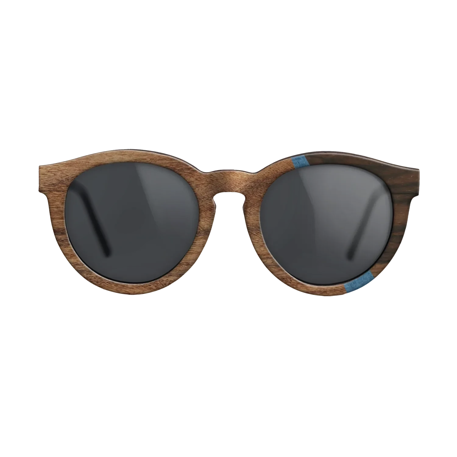 Walnut Claro Light,Poplar Dyed: Blue Denim,Ziricote Dark Quartered: Wedge - The Rebel - Round - 1183 - SIRIS wood optic