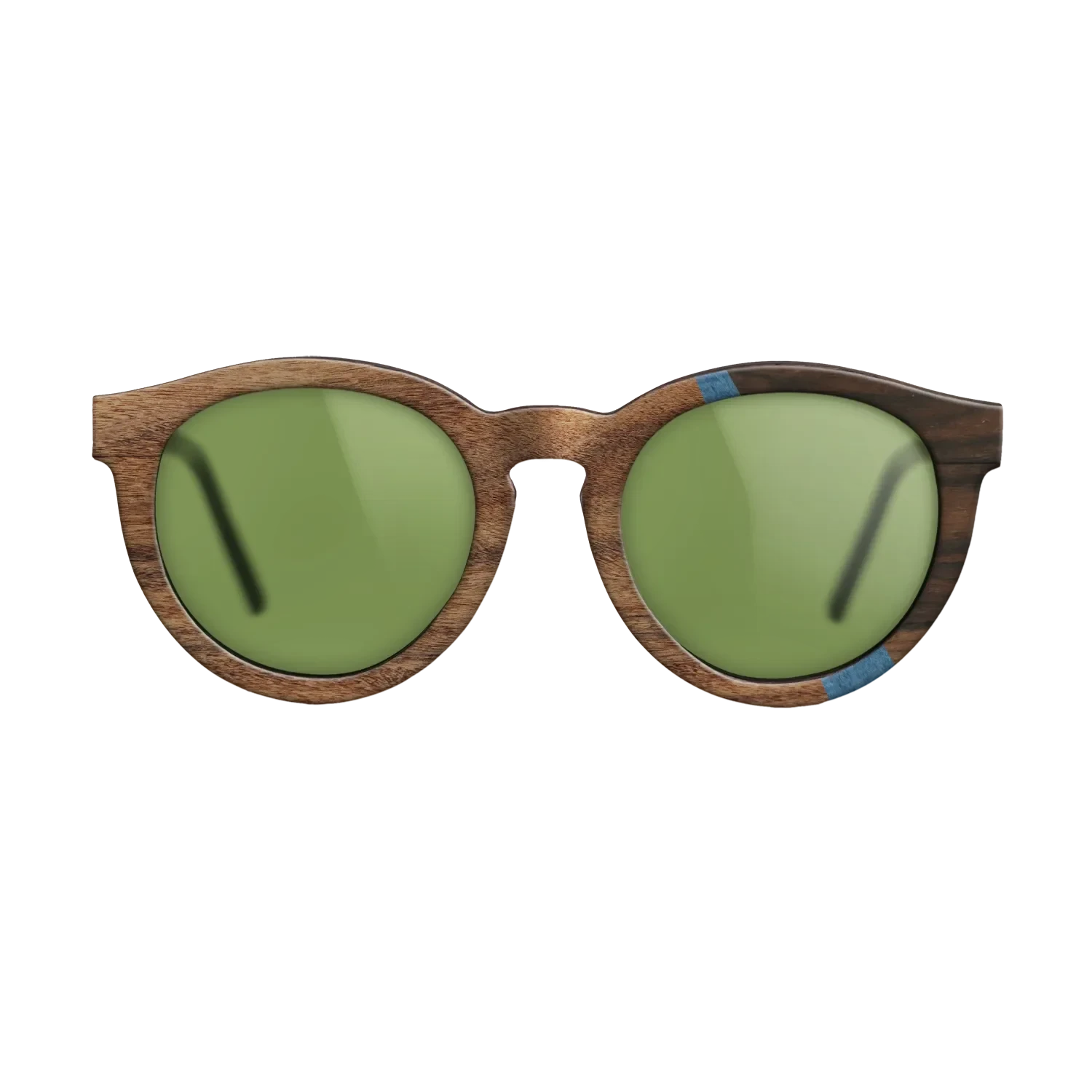 Walnut Claro Light,Poplar Dyed: Blue Denim,Ziricote Dark Quartered: Wedge - The Rebel - Round - 1183 - SIRIS wood optic