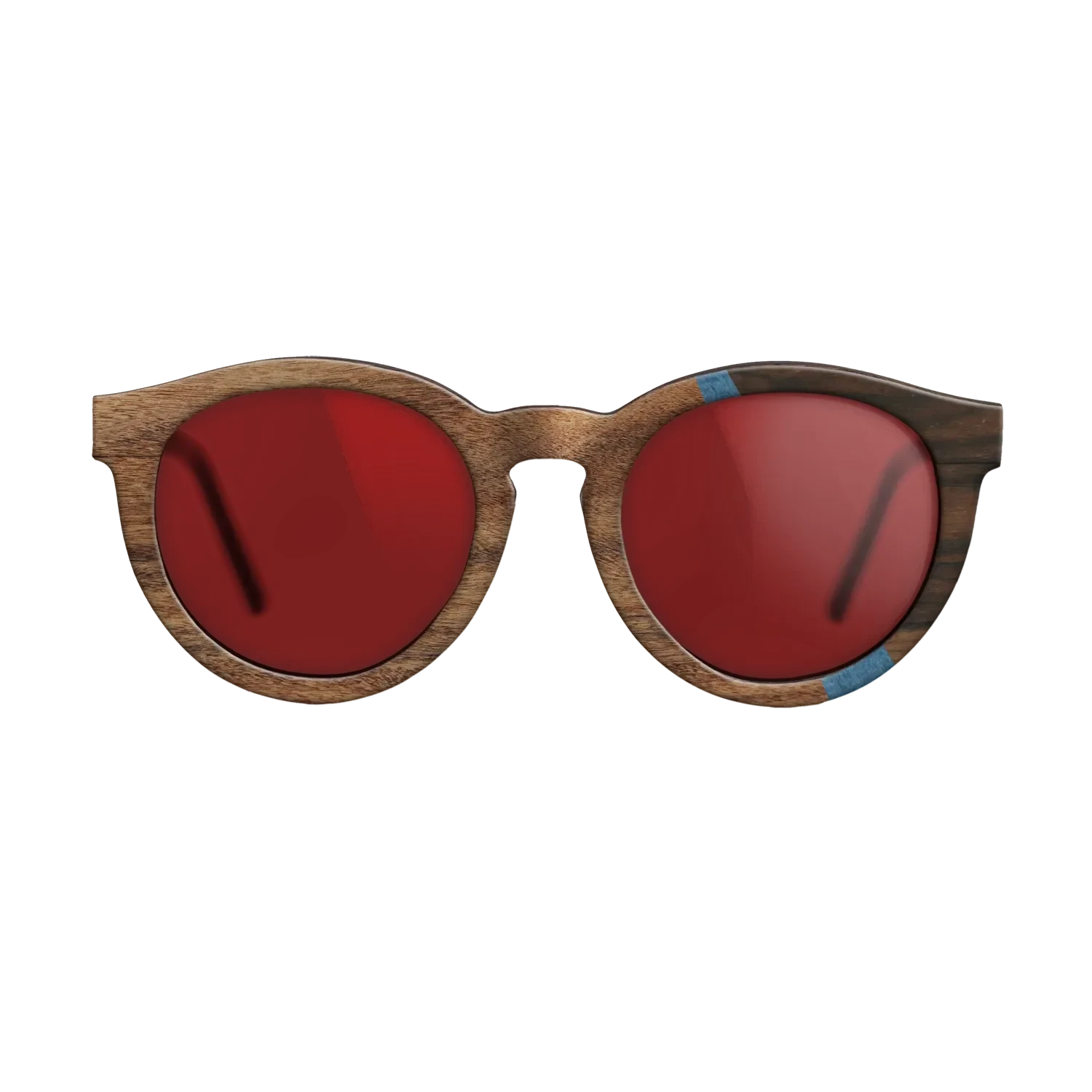 Walnut Claro Light,Poplar Dyed: Blue Denim,Ziricote Dark Quartered: Wedge - The Rebel - Round - 1183 - SIRIS wood optic