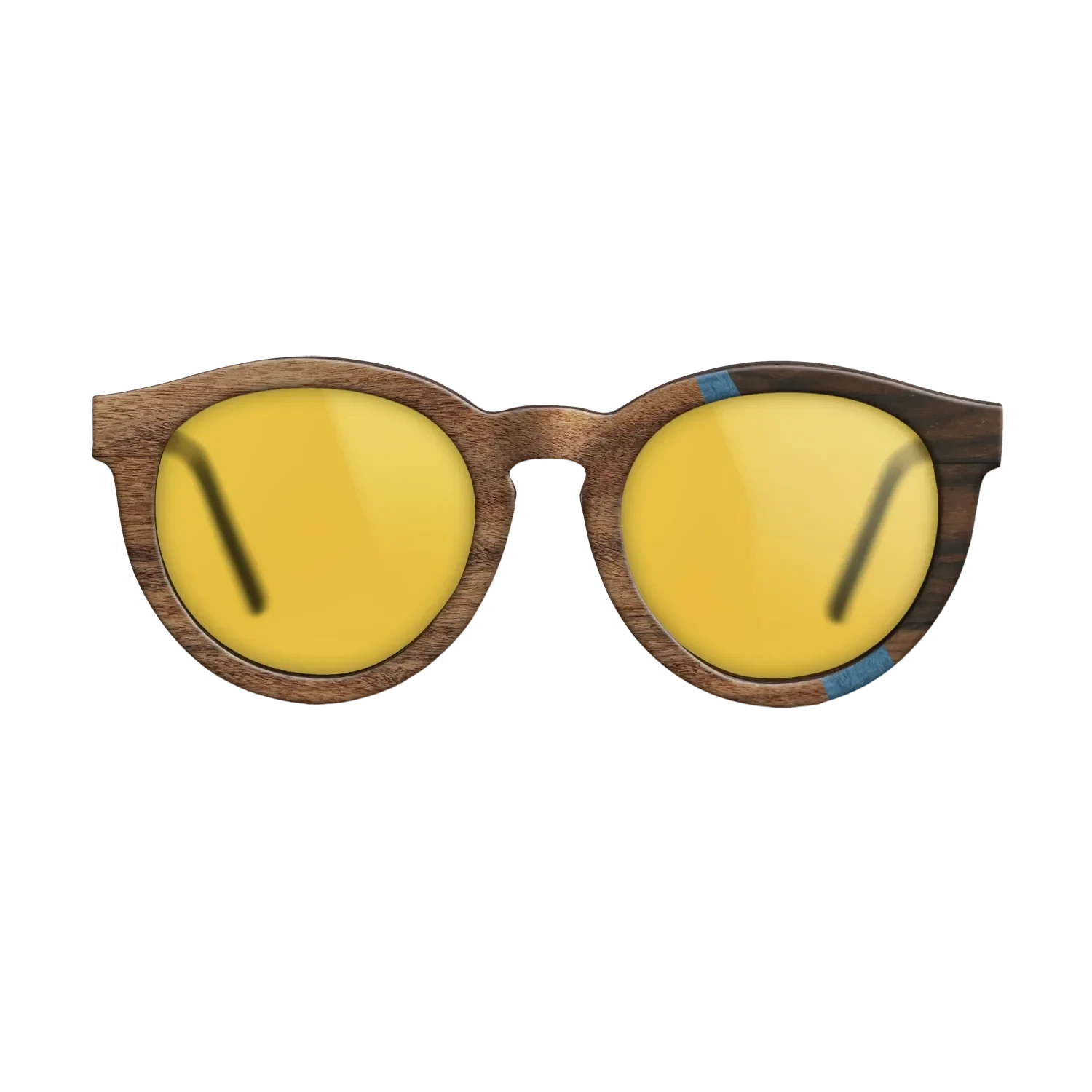 Walnut Claro Light,Poplar Dyed: Blue Denim,Ziricote Dark Quartered: Wedge - The Rebel - Round - 1183 - SIRIS wood optic