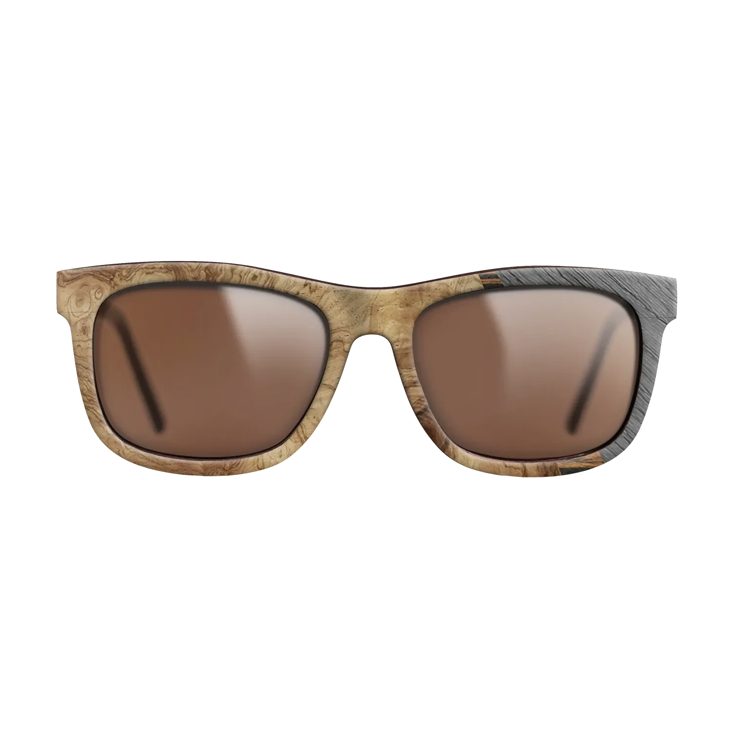 Walnut Claro Light,Olive Burl,Italian Ebony,Poplar Dyed: Grey: Angle Cut - The Hero - Square - 1714 - SIRIS wood optic