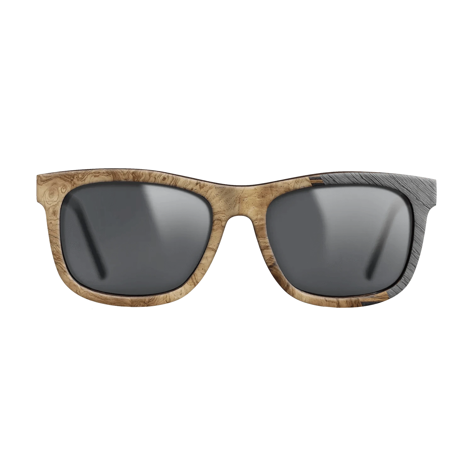 Walnut Claro Light,Olive Burl,Italian Ebony,Poplar Dyed: Grey: Angle Cut - The Hero - Square - 1714 - SIRIS wood optic