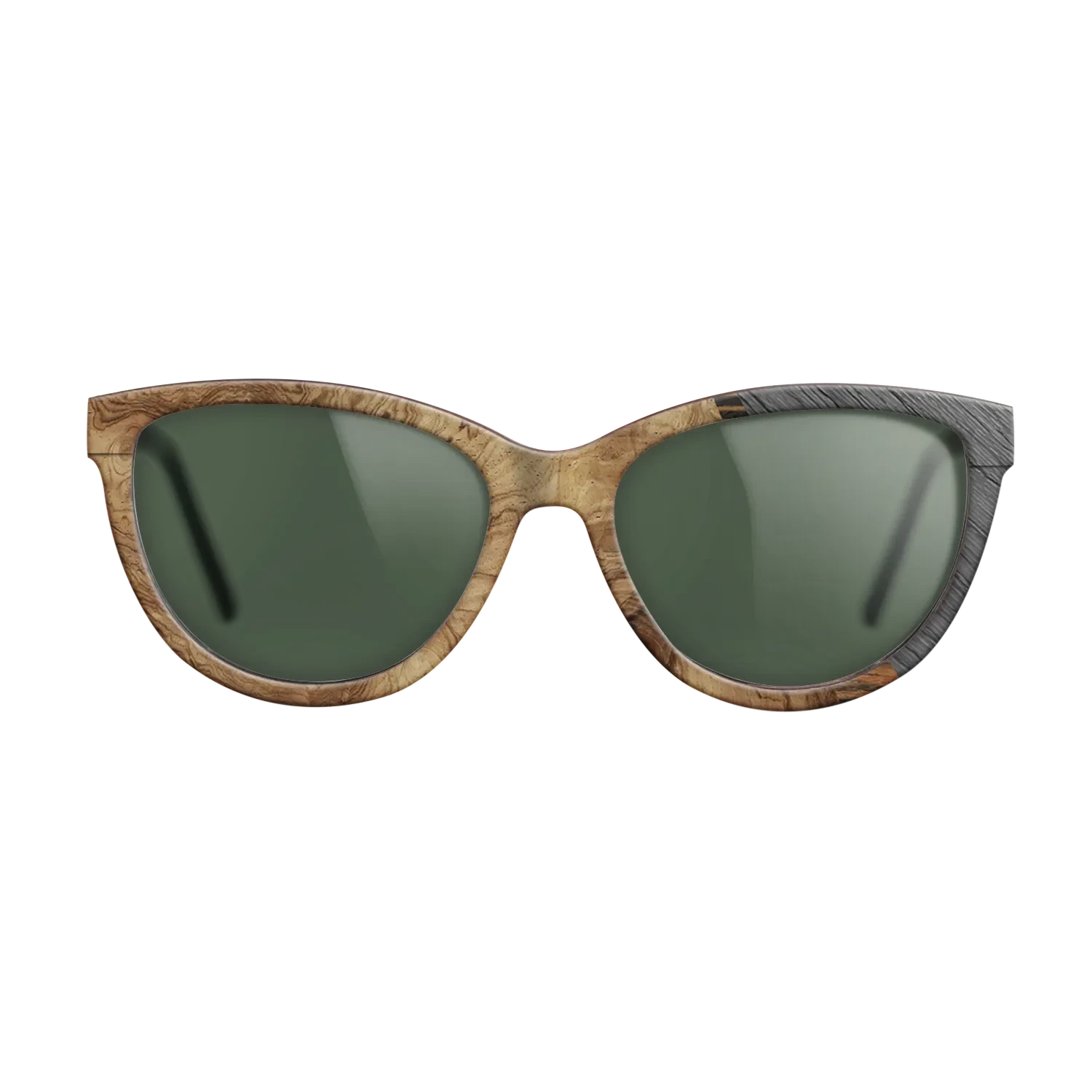 Walnut Claro Light,Olive Burl,Italian Ebony,Poplar Dyed: Grey: Angle Cut - The Maiden - Cat - 1714 - SIRIS wood optic