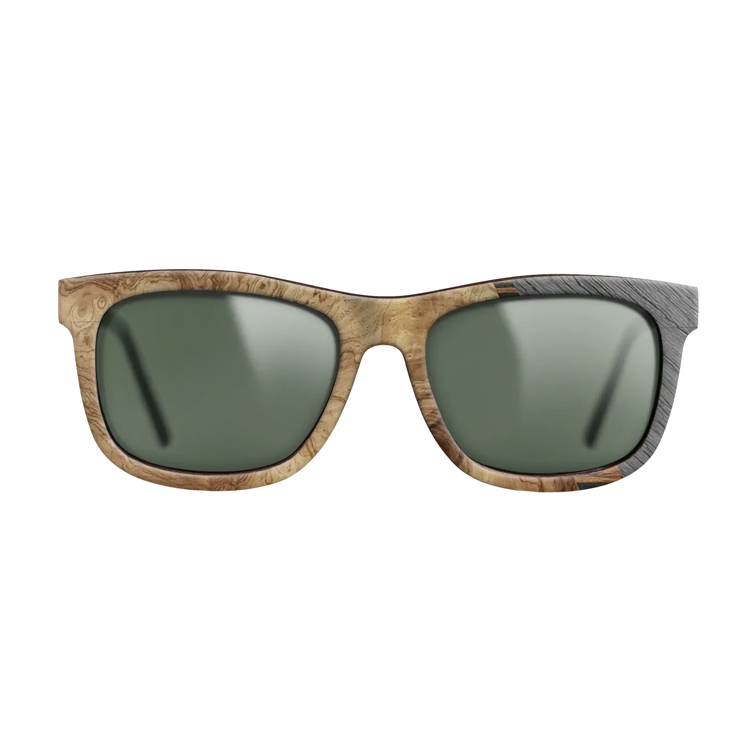 Walnut Claro Light,Olive Burl,Italian Ebony,Poplar Dyed: Grey: Angle Cut - The Hero - Square - 1714 - SIRIS wood optic