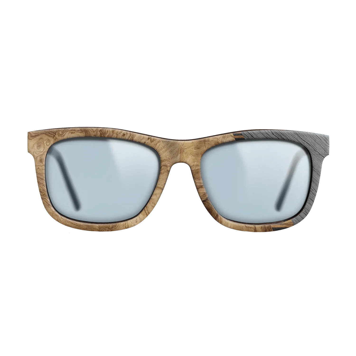 Walnut Claro Light,Olive Burl,Italian Ebony,Poplar Dyed: Grey: Angle Cut - The Hero - Square - 1714 - SIRIS wood optic