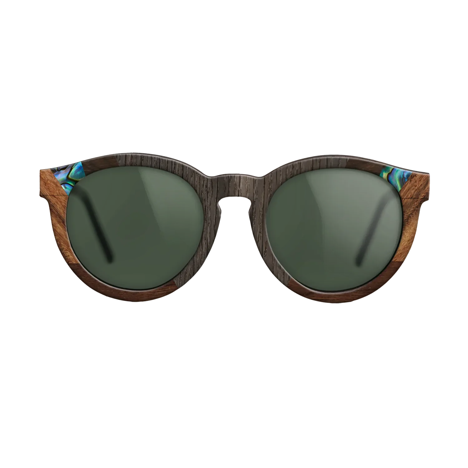Abalone Shell,Fumed Oak,Ziricote Light Quartered,Santos Rosewood Light: Recursive - The Rebel - Round - 1612 - SIRIS wood optic