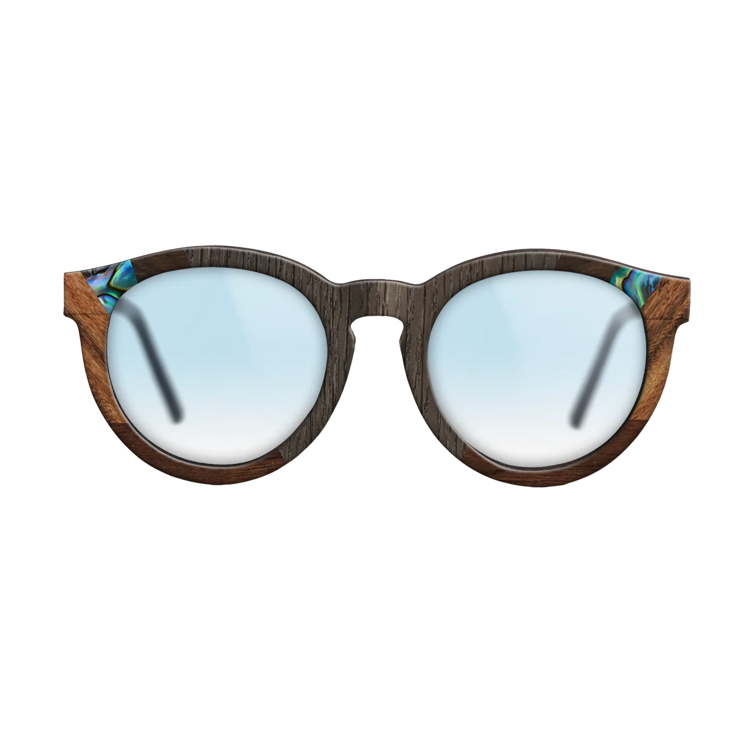 Abalone Shell,Fumed Oak,Ziricote Light Quartered,Santos Rosewood Light: Recursive - The Rebel - Round - 1612 - SIRIS wood optic