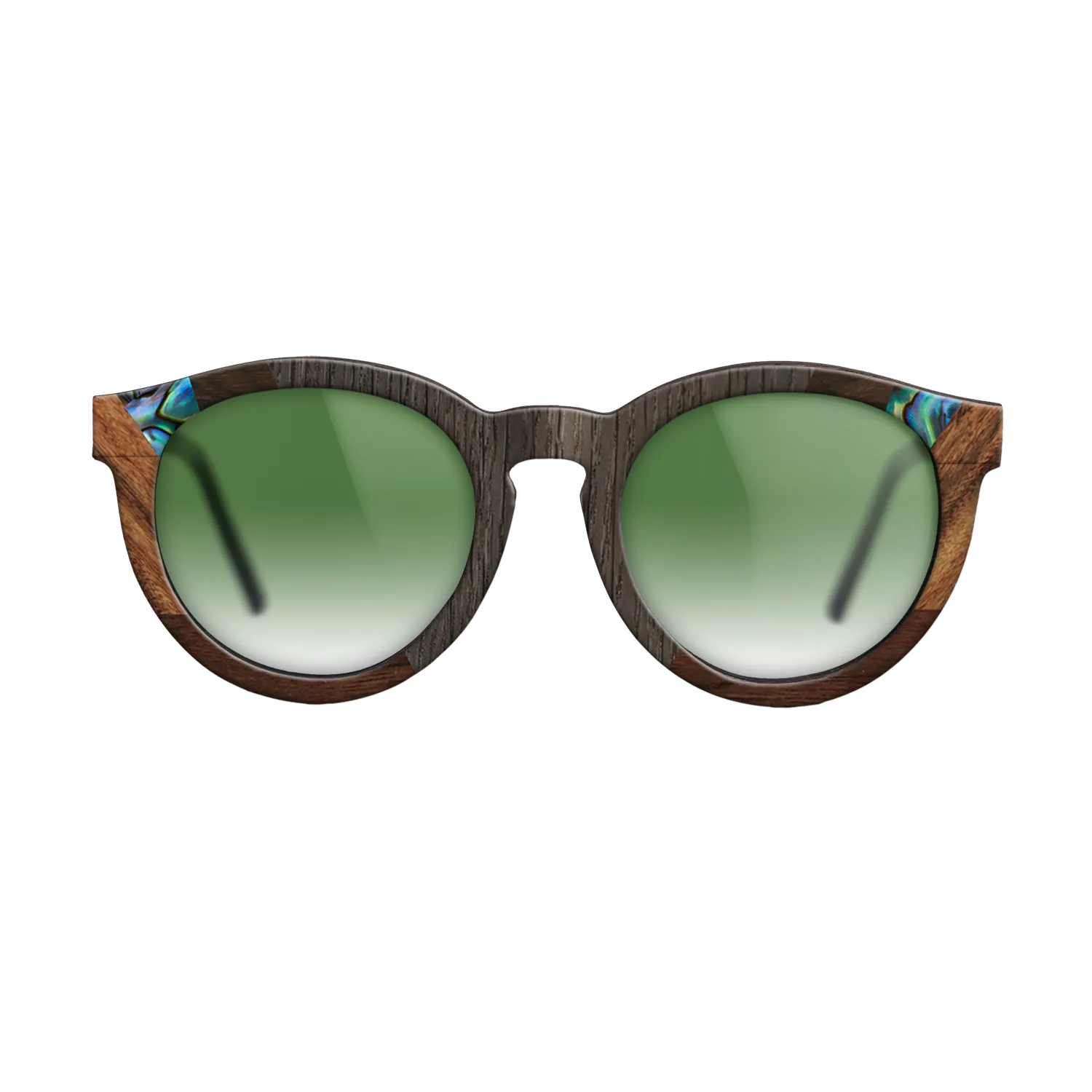 Abalone Shell,Fumed Oak,Ziricote Light Quartered,Santos Rosewood Light: Recursive - The Rebel - Round - 1612 - SIRIS wood optic