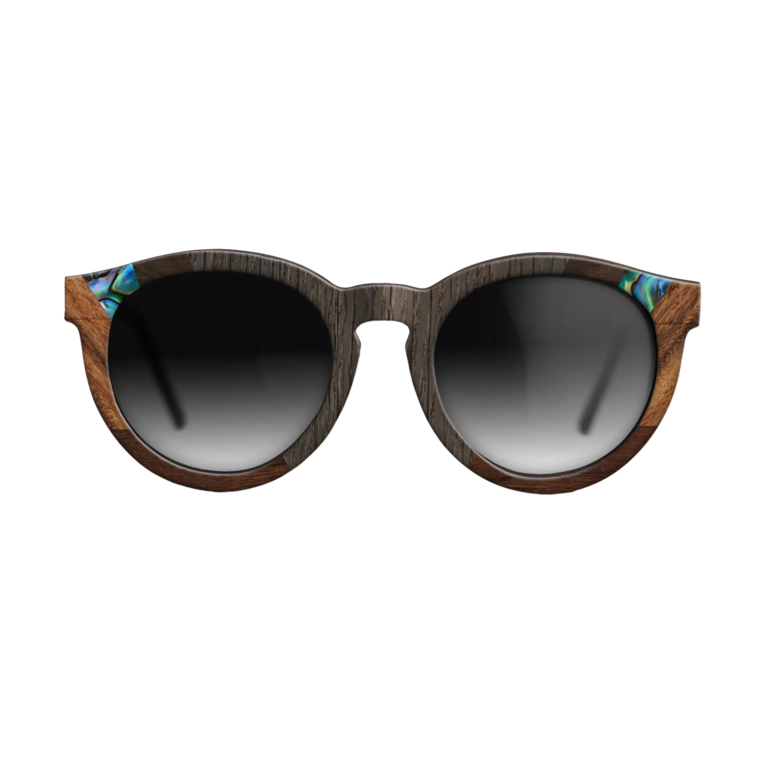 Abalone Shell,Fumed Oak,Ziricote Light Quartered,Santos Rosewood Light: Recursive - The Rebel - Round - 1612 - SIRIS wood optic