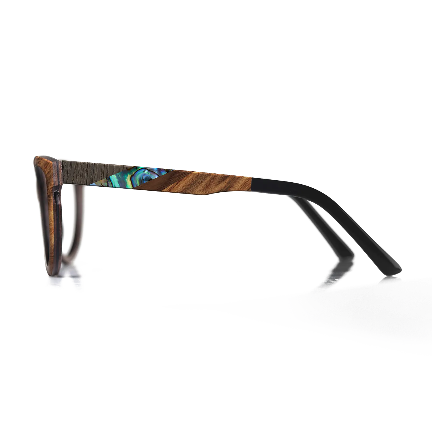 Abalone Shell,Fumed Oak,Ziricote Light Quartered,Santos Rosewood Light: Recursive - The Sage - Rectangle - 1612 - SIRIS wood optic