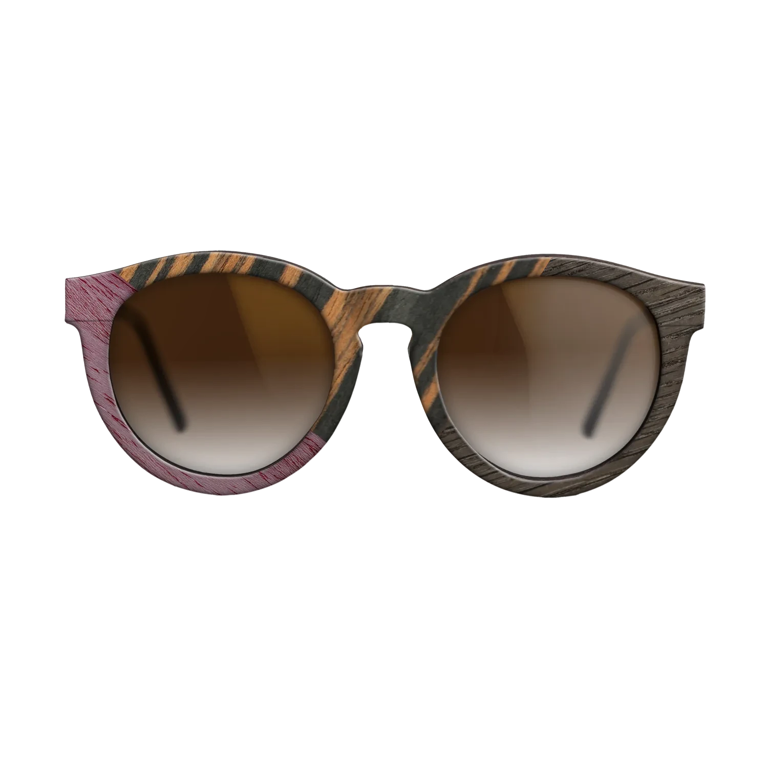 Italian Ebony,Purpleheart,Fumed Oak: Angle Cut - The Rebel - Round - 1565 - SIRIS wood optic