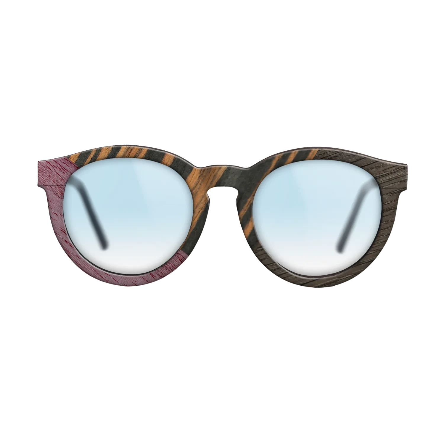 Italian Ebony,Purpleheart,Fumed Oak: Angle Cut - The Rebel - Round - 1565 - SIRIS wood optic
