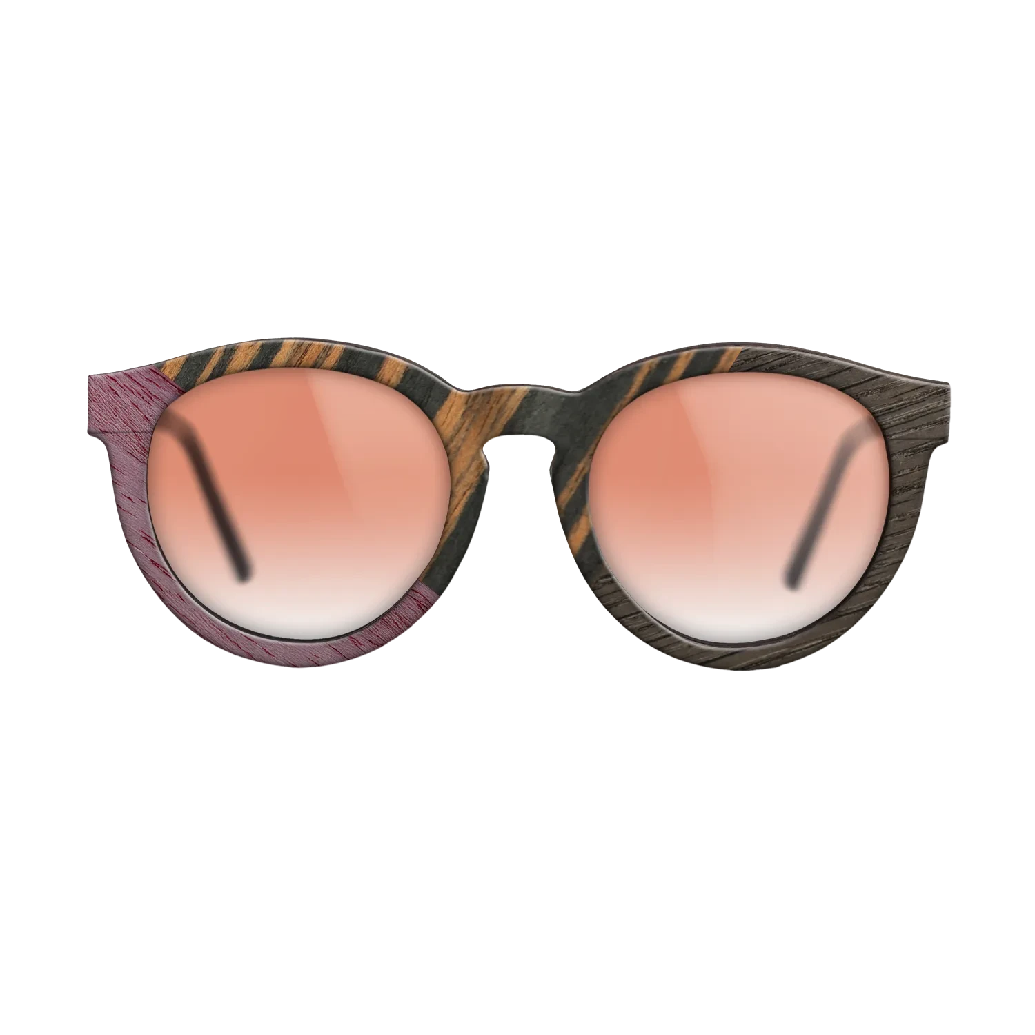Italian Ebony,Purpleheart,Fumed Oak: Angle Cut - The Rebel - Round - 1565 - SIRIS wood optic