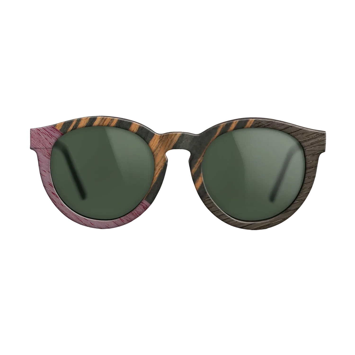 Italian Ebony,Purpleheart,Fumed Oak: Angle Cut - The Rebel - Round - 1565 - SIRIS wood optic