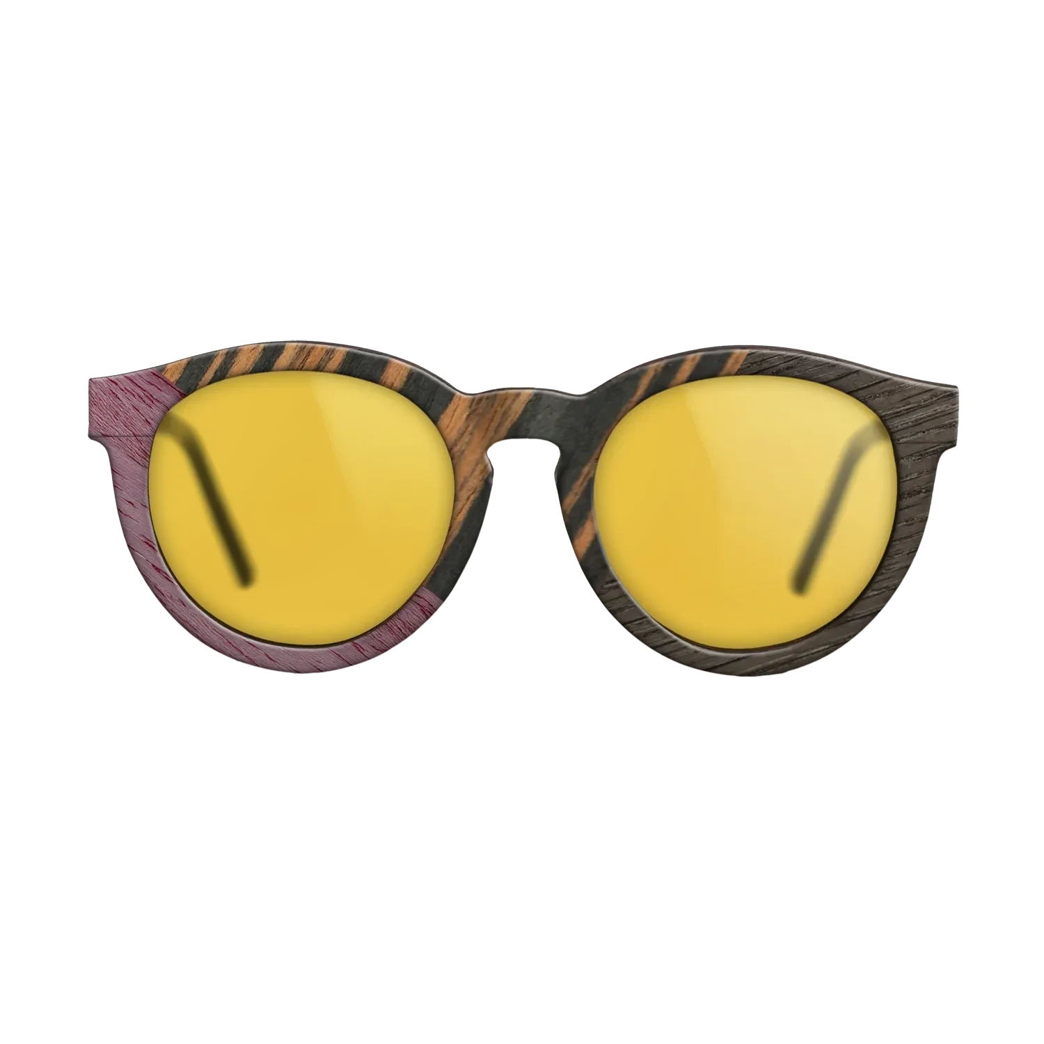 Italian Ebony,Purpleheart,Fumed Oak: Angle Cut - The Rebel - Round - 1565 - SIRIS wood optic
