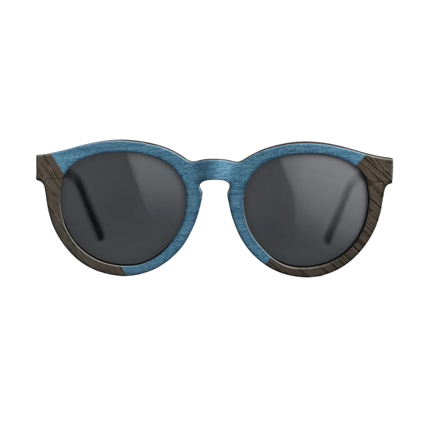 Koa,Fumed Oak,Poplar Dyed: Blue Denim: Angle Cut - The Rebel - Round - 1022 - SIRIS wood optic