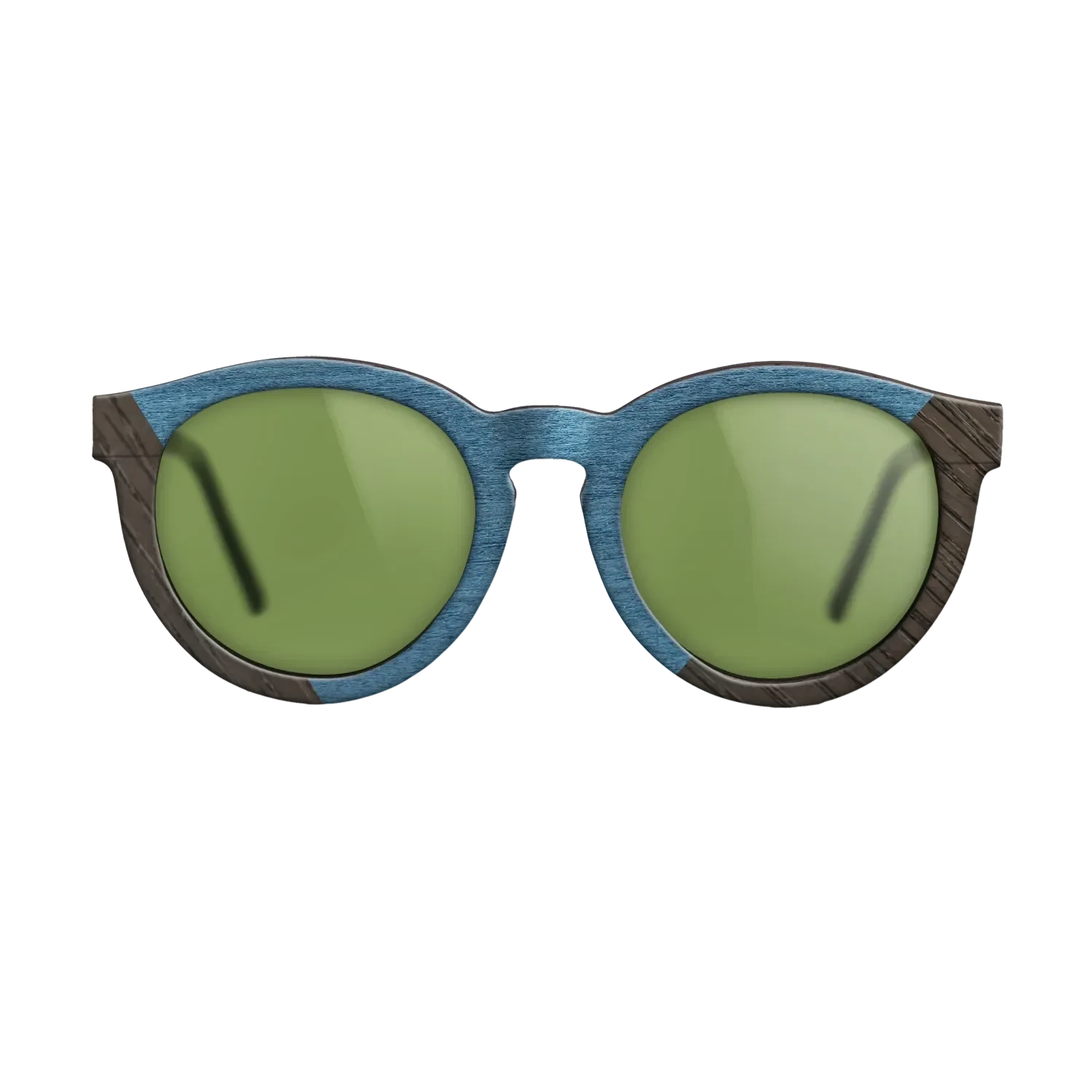 Koa,Fumed Oak,Poplar Dyed: Blue Denim: Angle Cut - The Rebel - Round - 1022 - SIRIS wood optic