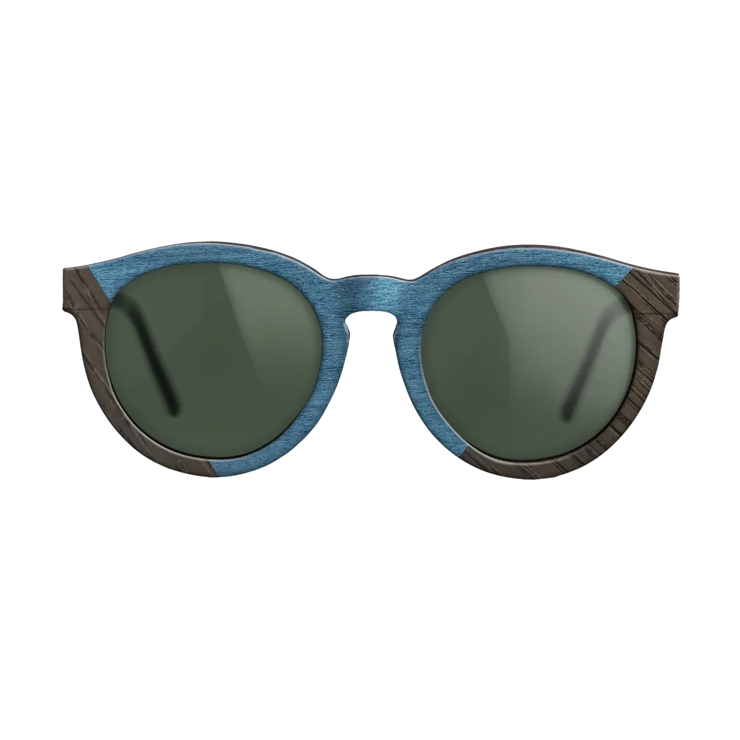 Koa,Fumed Oak,Poplar Dyed: Blue Denim: Angle Cut - The Rebel - Round - 1022 - SIRIS wood optic