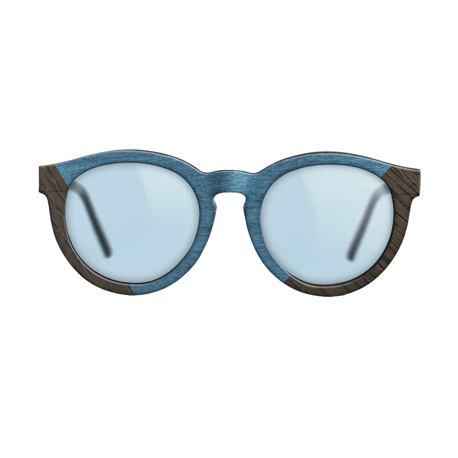 Koa,Fumed Oak,Poplar Dyed: Blue Denim: Angle Cut - The Rebel - Round - 1022 - SIRIS wood optic