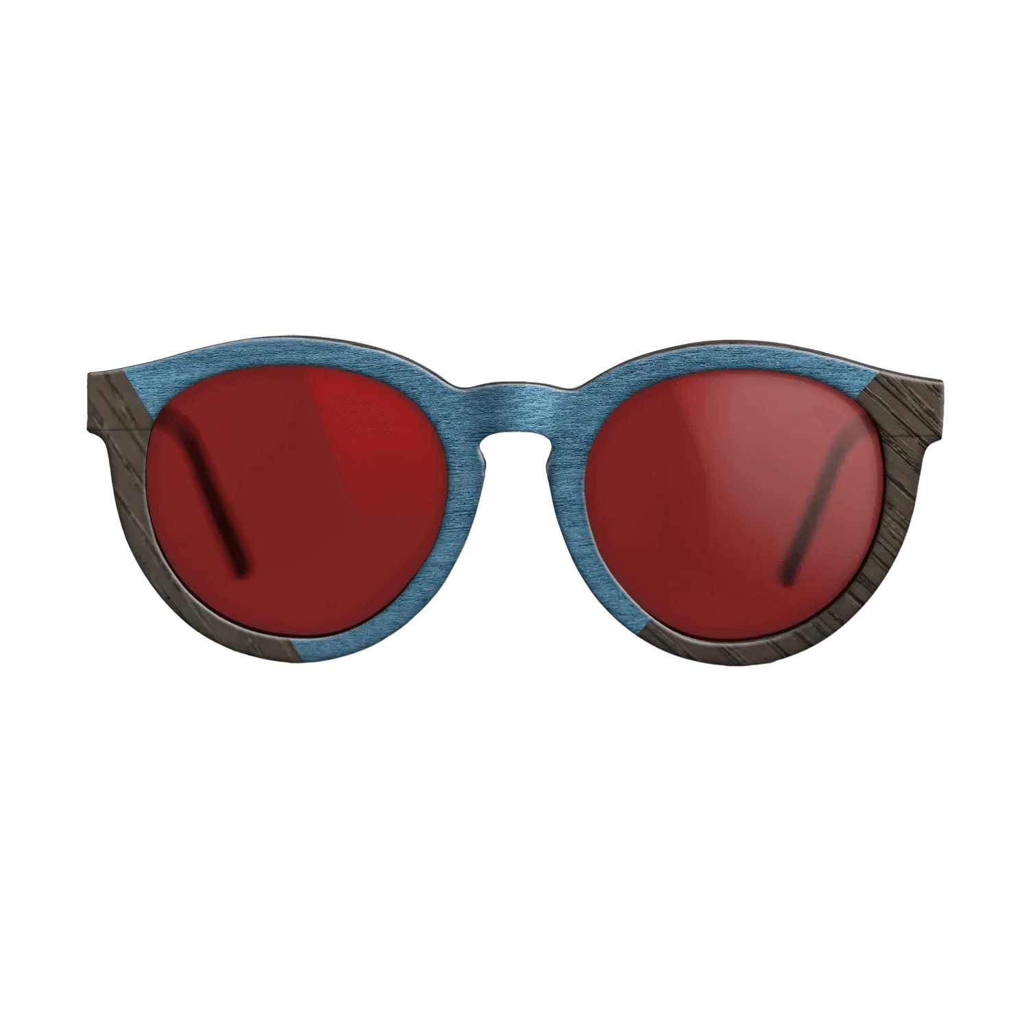 Koa,Fumed Oak,Poplar Dyed: Blue Denim: Angle Cut - The Rebel - Round - 1022 - SIRIS wood optic