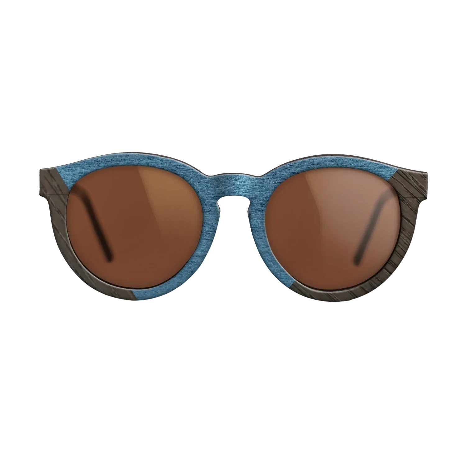 Koa,Fumed Oak,Poplar Dyed: Turquoise,Italian Ebony: Angle Cut - The Rebel - Round - 1835 - SIRIS wood optic