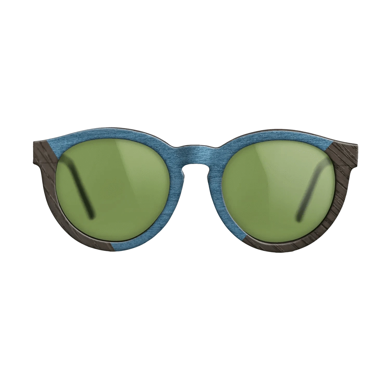 Koa,Fumed Oak,Poplar Dyed: Turquoise,Italian Ebony: Angle Cut - The Rebel - Round - 1835 - SIRIS wood optic