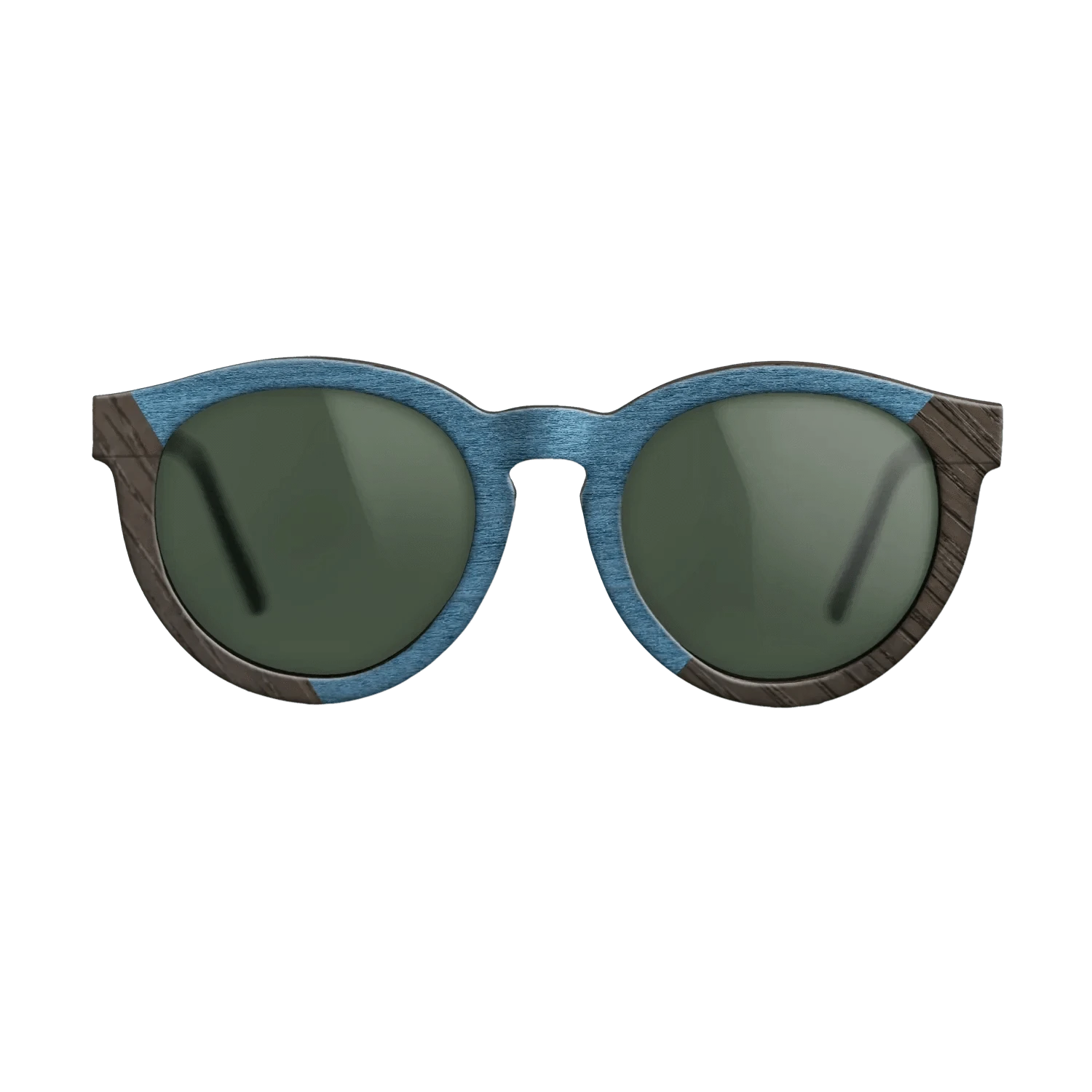 Koa,Fumed Oak,Poplar Dyed: Turquoise,Italian Ebony: Angle Cut - The Rebel - Round - 1835 - SIRIS wood optic