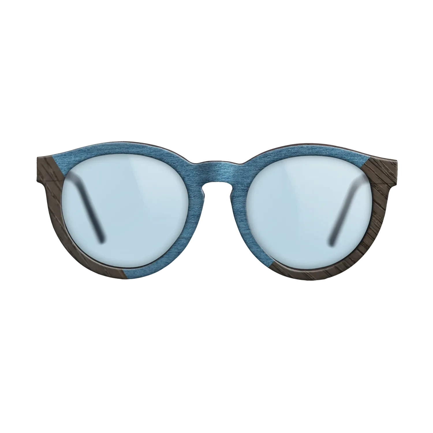 Koa,Fumed Oak,Poplar Dyed: Turquoise,Italian Ebony: Angle Cut - The Rebel - Round - 1835 - SIRIS wood optic
