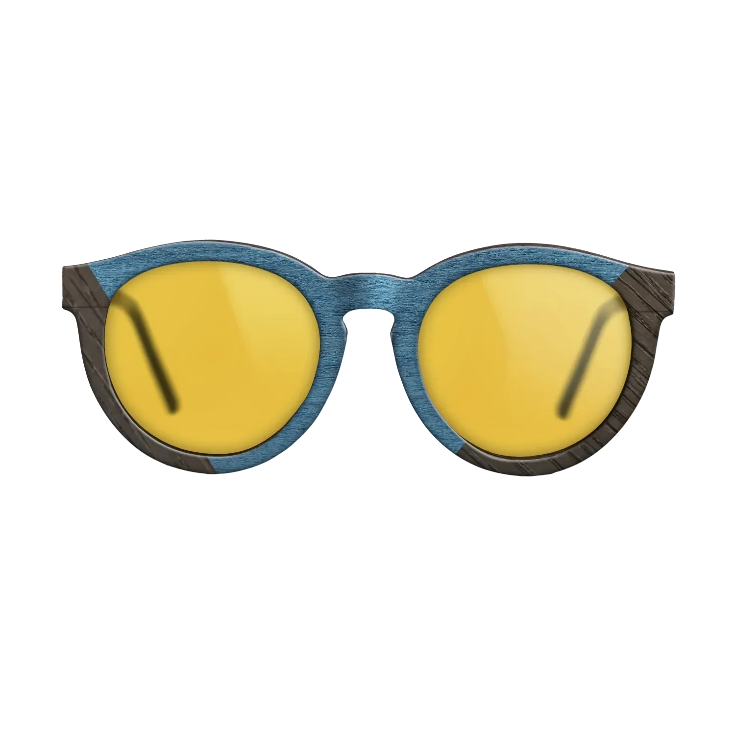 Koa,Fumed Oak,Poplar Dyed: Turquoise,Italian Ebony: Angle Cut - The Rebel - Round - 1835 - SIRIS wood optic