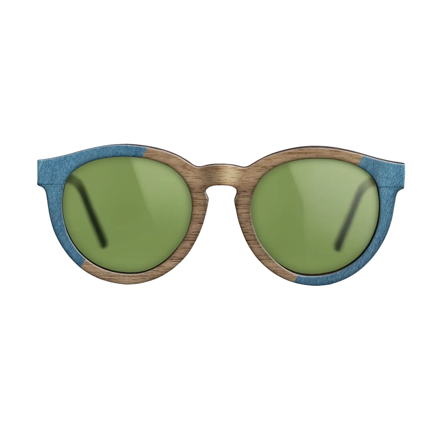 Poplar Dyed: Blue Denim,Walnut: Straight Grain,Fumed Oak: Angle Cut - The Rebel - Round - 821 - SIRIS wood optic