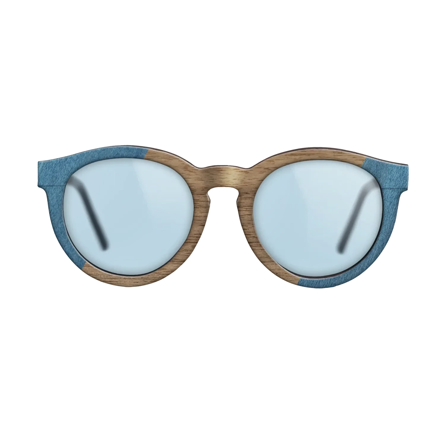 Poplar Dyed: Blue Denim,Walnut: Straight Grain,Fumed Oak: Angle Cut - The Rebel - Round - 821 - SIRIS wood optic