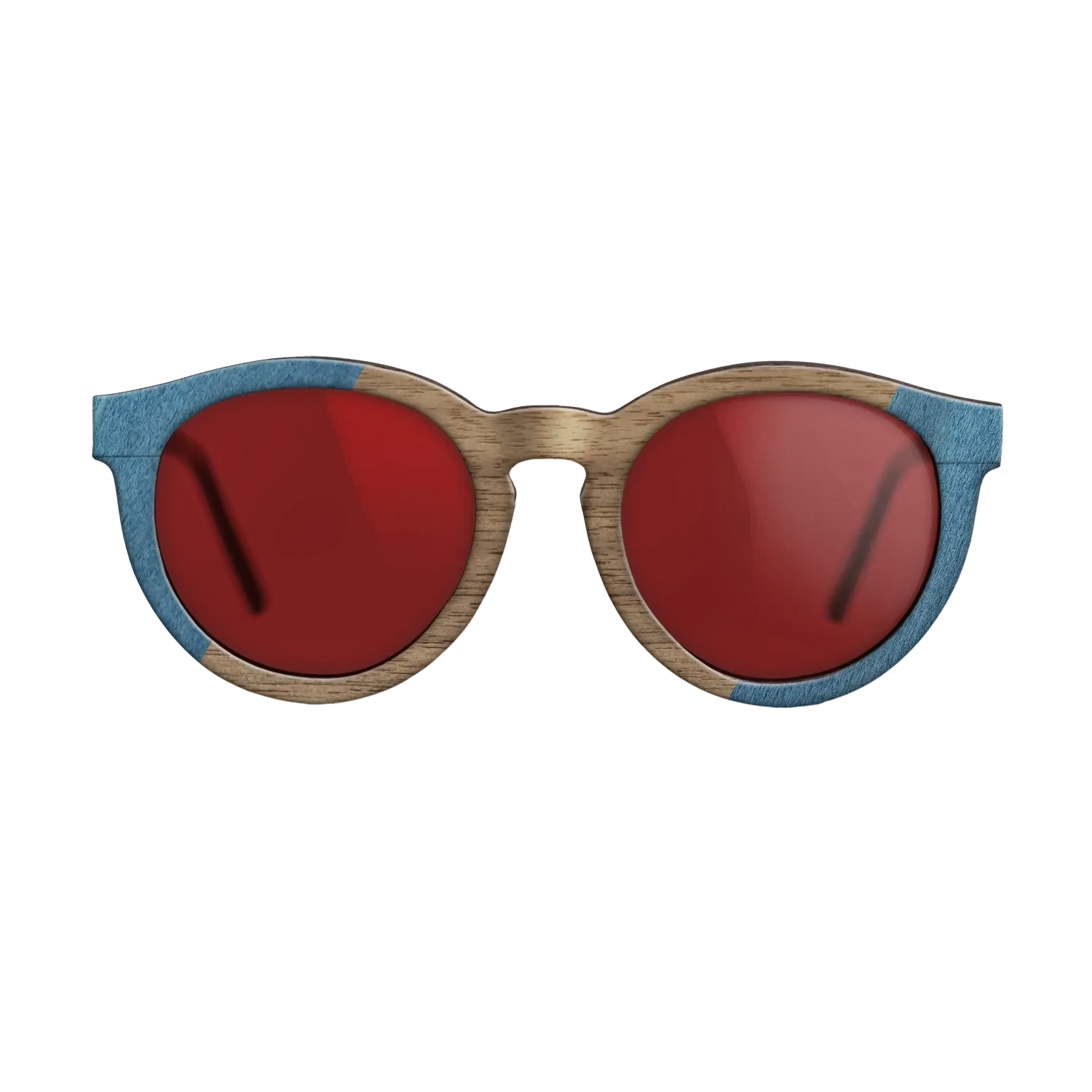 Poplar Dyed: Blue Denim,Walnut: Straight Grain,Fumed Oak: Angle Cut - The Rebel - Round - 821 - SIRIS wood optic