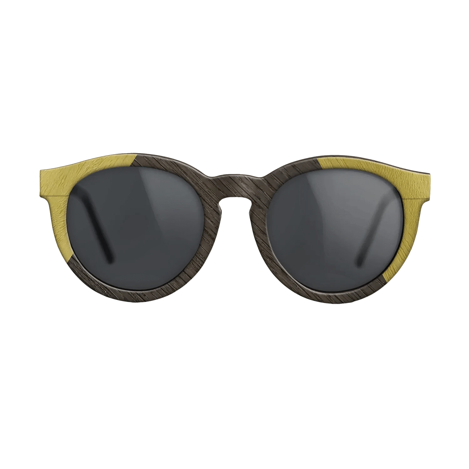 Rosewood Reconstituted,Poplar Dyed: Yellow,Fumed Oak: Angle Cut - The Rebel - Round - 1350 - SIRIS wood optic