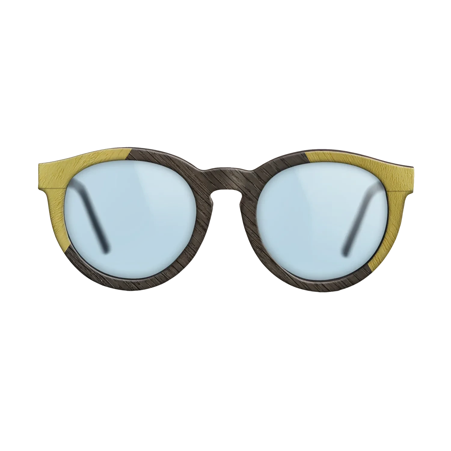 Rosewood Reconstituted,Poplar Dyed: Yellow,Fumed Oak: Angle Cut - The Rebel - Round - 1350 - SIRIS wood optic