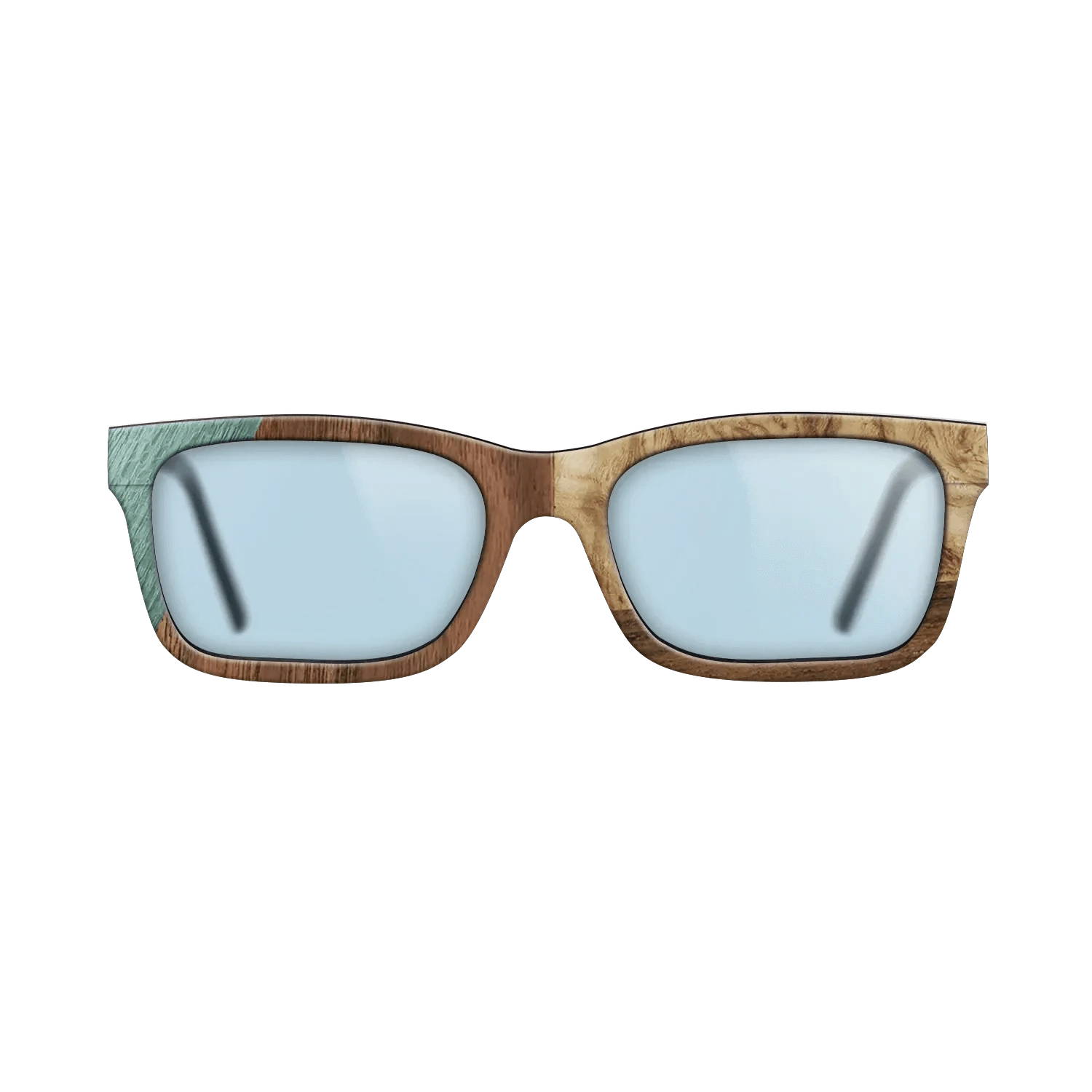 Walnut Claro Light,Poplar Dyed: Baby Blue,Walnut: Straight Grain,Olive Burl,Ziricote Dark Quartered: Bauhaus - The Sage - Rectangle - 1141 - SIRIS wood optic